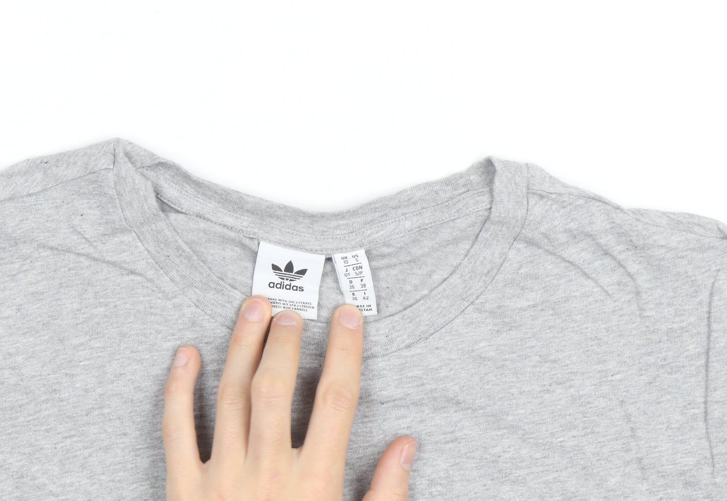 Adidas Women’s Grey Cropped T-Shirt Size 10 Casual Sports Style