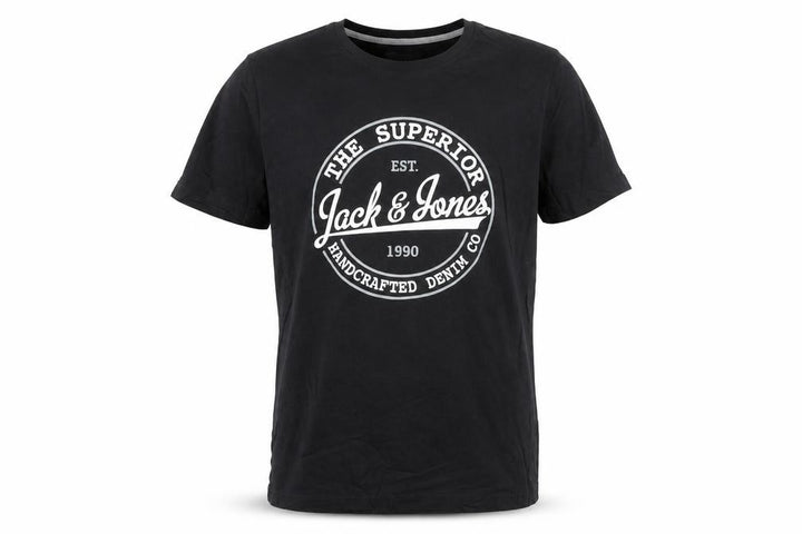 Jack & Jones Men's Black Graphic Print Crew Neck T-Shirt Size L