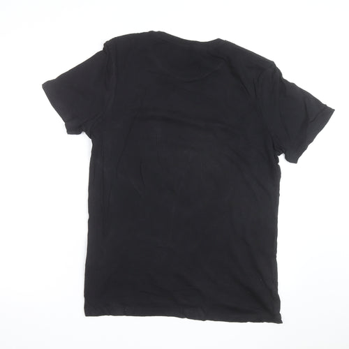Jack & Jones Men's Black Graphic Print Crew Neck T-Shirt Size L