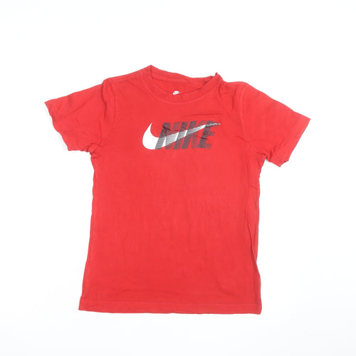 Nike Boys Red Graphic Logo Sports T-Shirt Size 10-11 Years