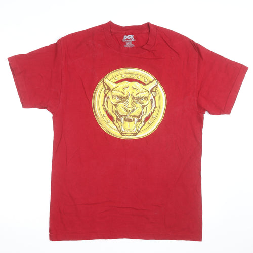DGK Men's Red Graphic Panther T-Shirt Large Cotton Casual