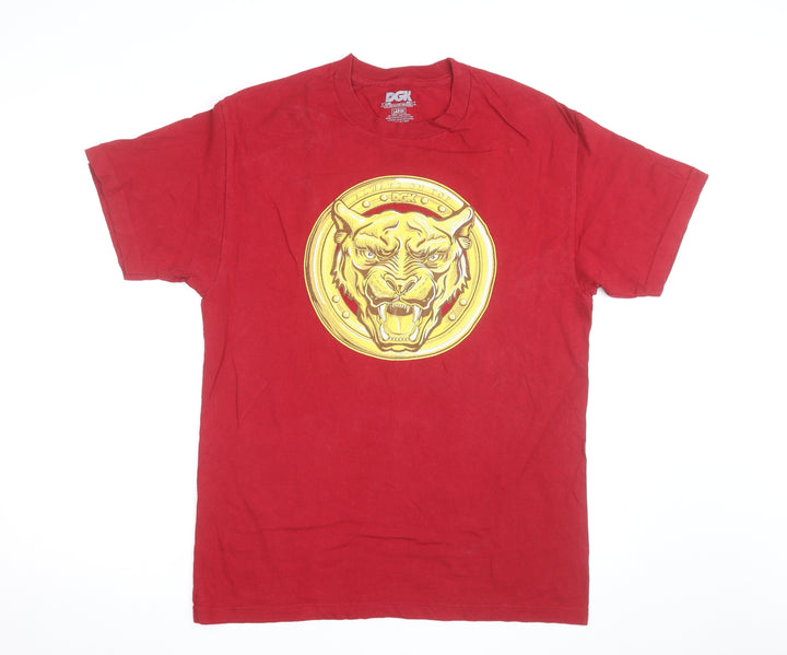 DGK Men's Red Graphic Panther T-Shirt Large Cotton Casual