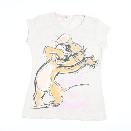Tom and Jerry Women's Beige Size 18 Graphic T-Shirt