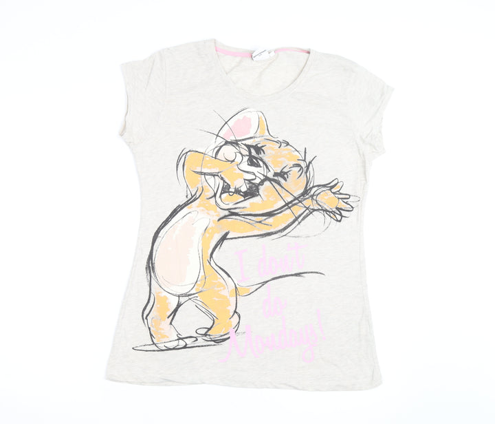 Tom and Jerry Women's Beige Size 18 Graphic T-Shirt