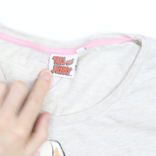 Tom and Jerry Women's Beige Size 18 Graphic T-Shirt