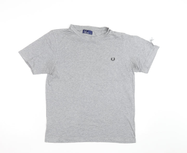 Fred Perry Men's Grey Crew Neck Cotton T-Shirt Size M Classic Style