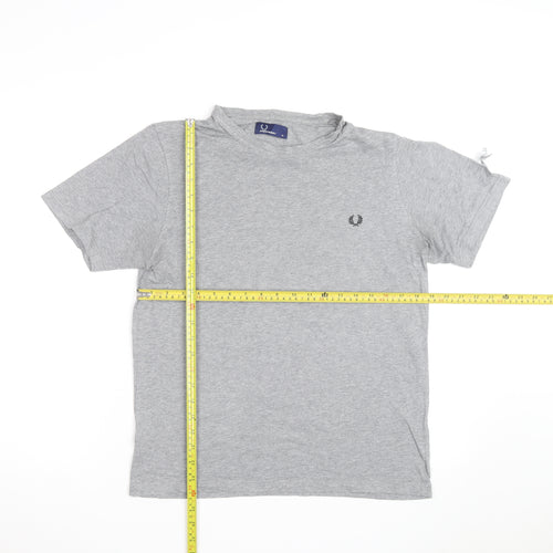 Fred Perry Men's Grey Crew Neck Cotton T-Shirt Size M Classic Style