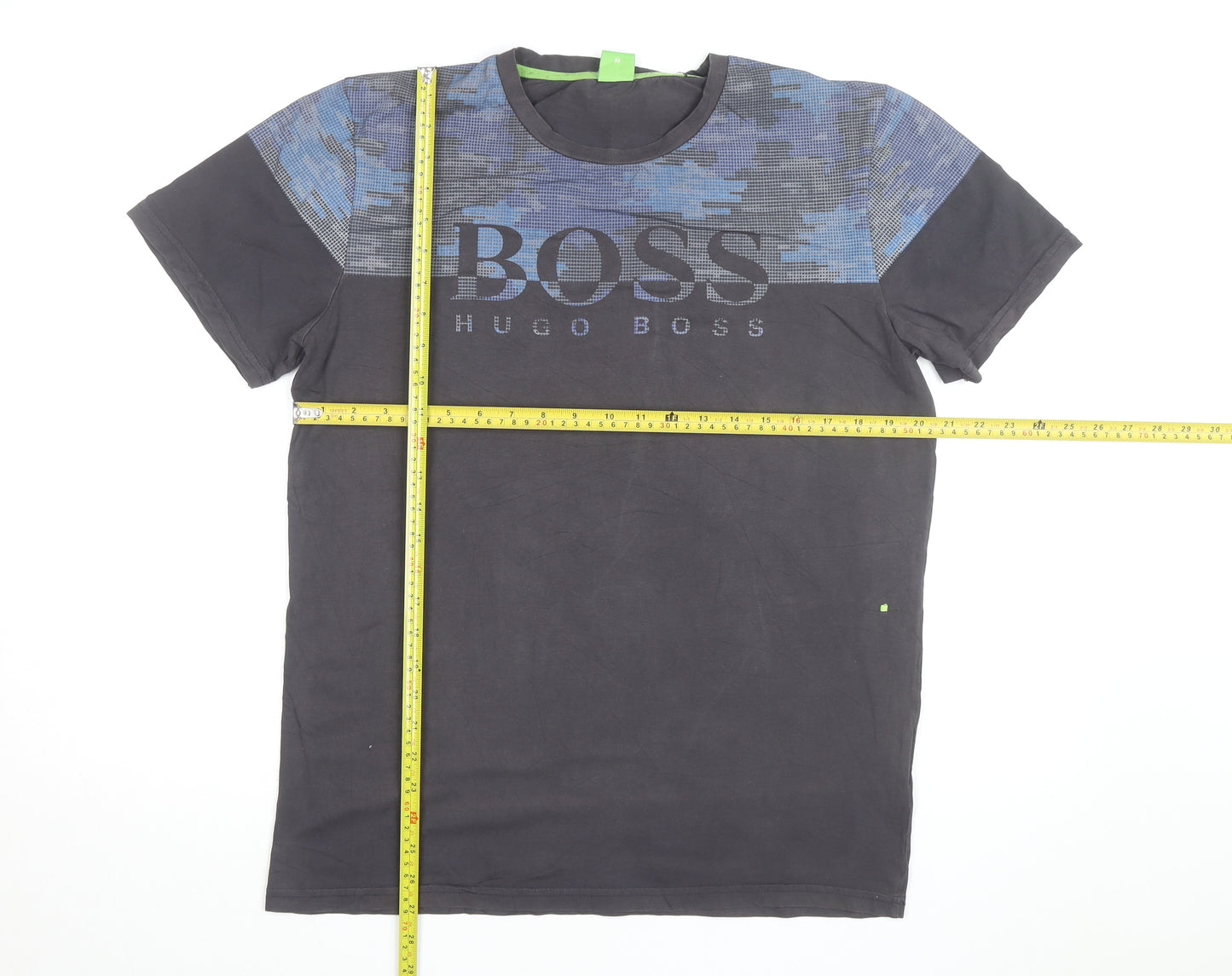 Hugo Boss Mens Black Blue Slim Fit Graphic Logo T-Shirt Size M