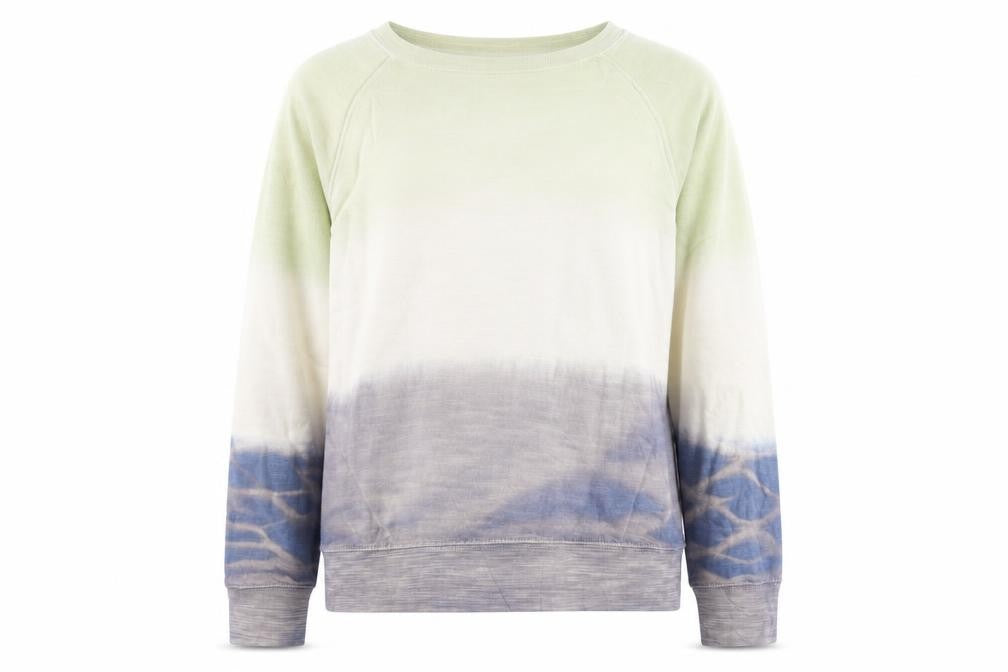 Front view of Marks & Spencer Women Green Mix Cotton Pullover Sweatshirt, size XL