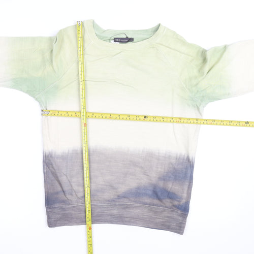 Marks and Spencer Women Green Mix Cotton Pullover Sweatshirt Size XL