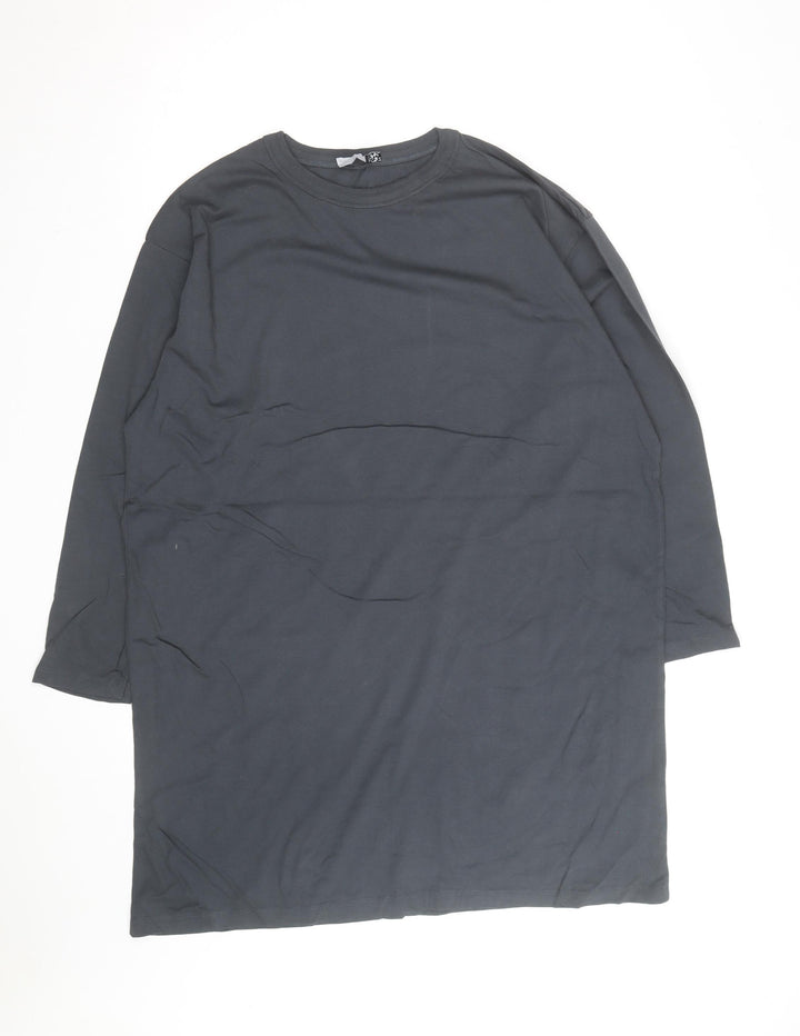 ASOS Design Women Black UK 10 Long Sleeve Cotton T-Shirt