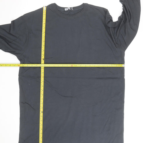 ASOS Design Women Black UK 10 Long Sleeve Cotton T-Shirt
