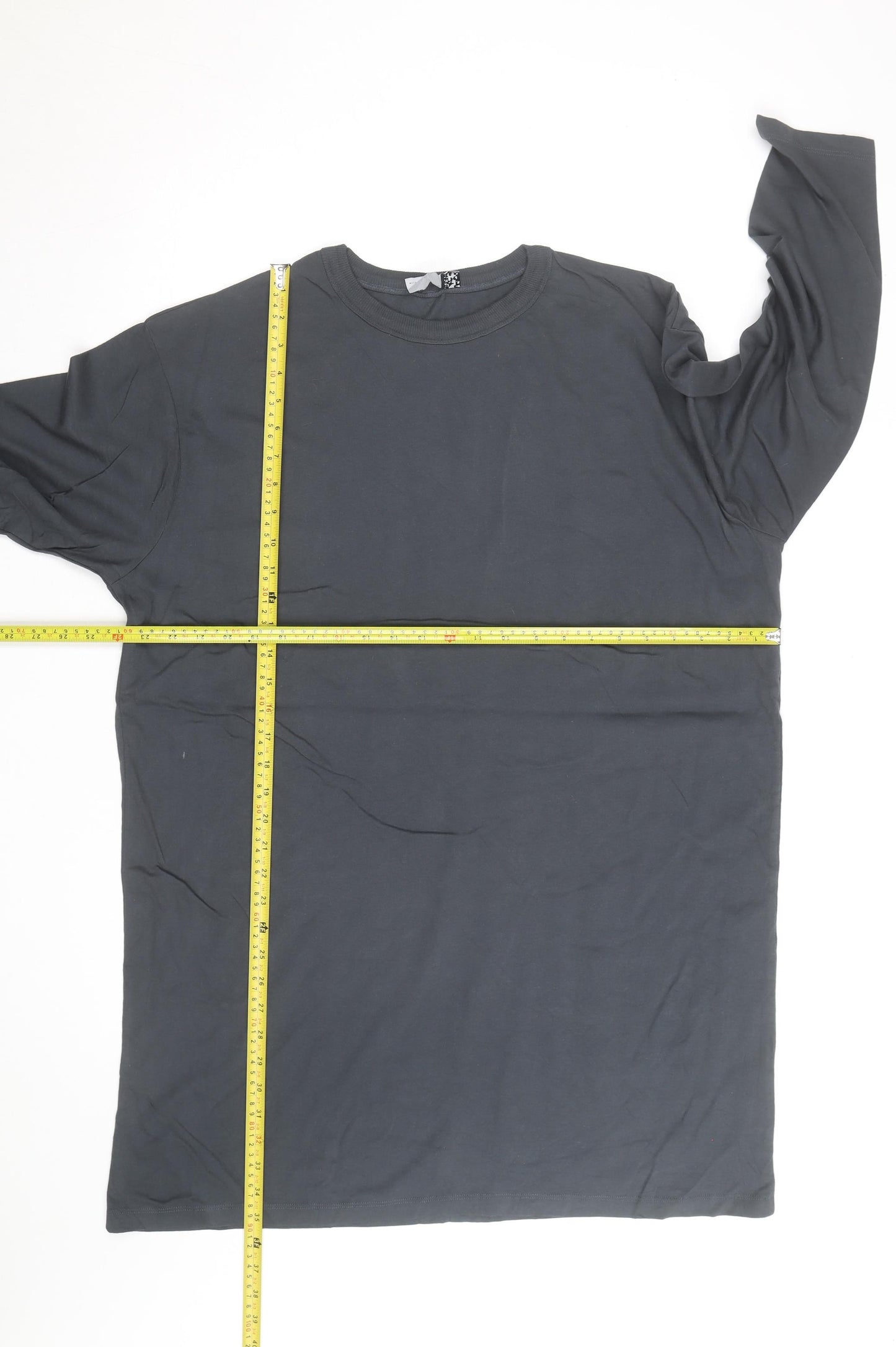 ASOS Design Women Black UK 10 Long Sleeve Cotton T-Shirt