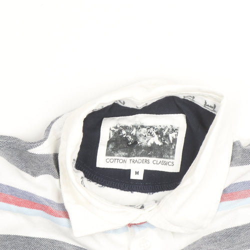 Cotton Traders Men’s Multicoloured Striped Polo Shirt Size M