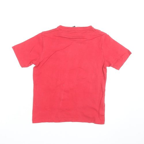 Manchester United Boys Red 6-7 Years Cotton Short Sleeve Graphic T-Shirt