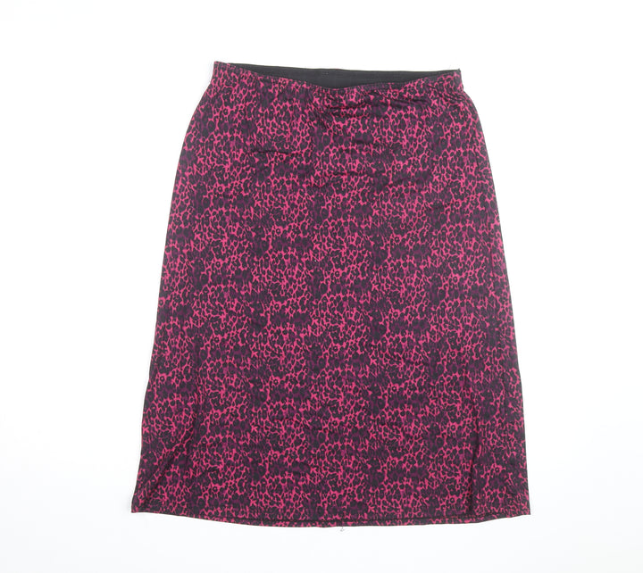 Impuls Women's Pink Animal Print Stretch Pencil Skirt M