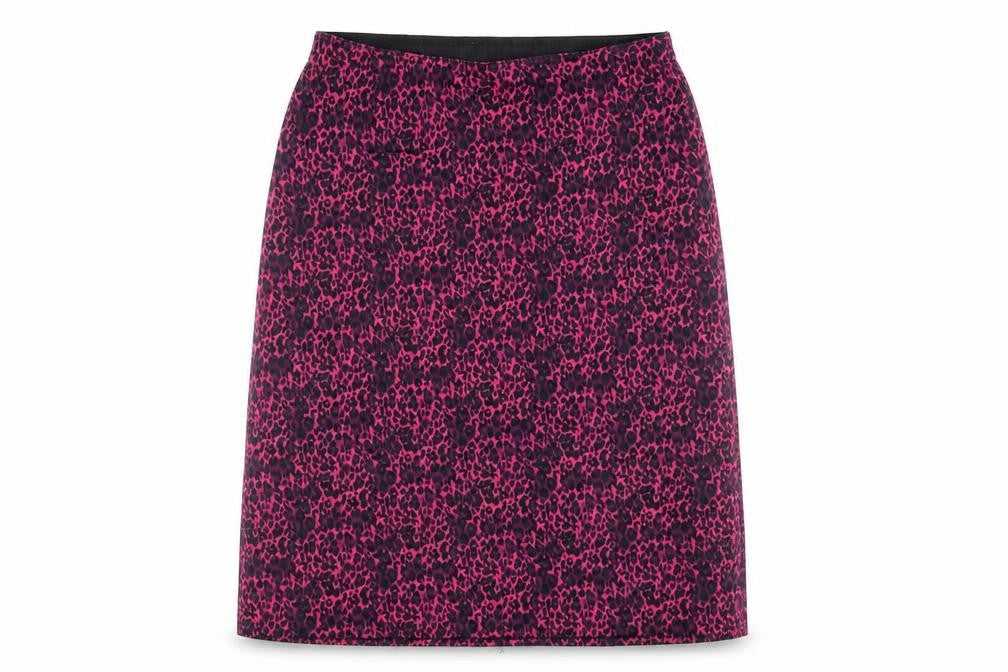 Impuls Women's Pink Animal Print Stretch Pencil Skirt M