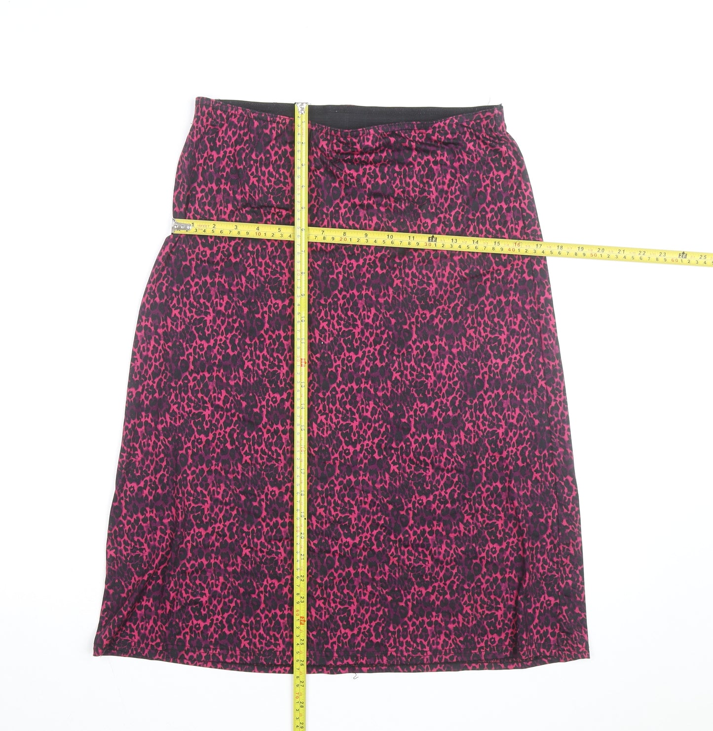 Impuls Women's Pink Animal Print Stretch Pencil Skirt M