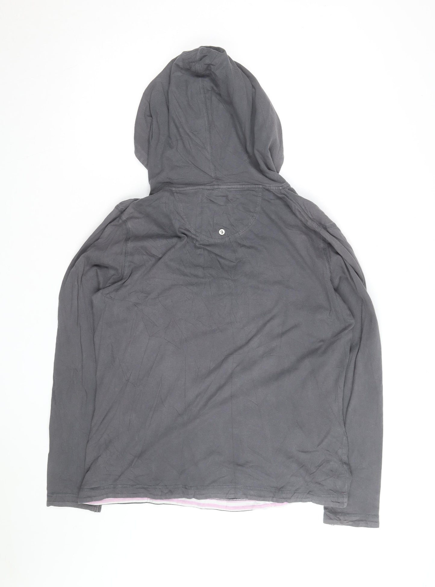 Joules Womens Grey Pullover Hoodie UK 14 Long Sleeve Cotton Casual