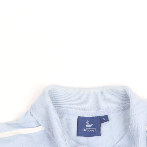 The Royal Yacht Britannia Men's Blue Striped Polo Shirt Size S