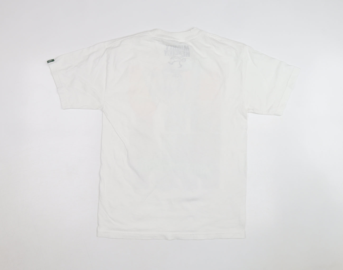 Mighty Healthy Men's White Graphic Print Regular Fit T-Shirt M