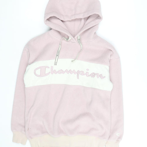 Champion Womens Pink Fleece Pullover Hoodie XS Relaxed Fit