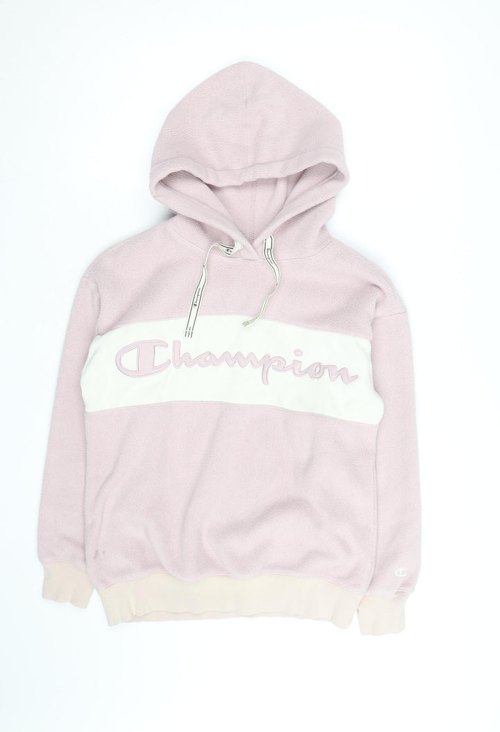 Champion Womens Pink Fleece Pullover Hoodie XS Relaxed Fit