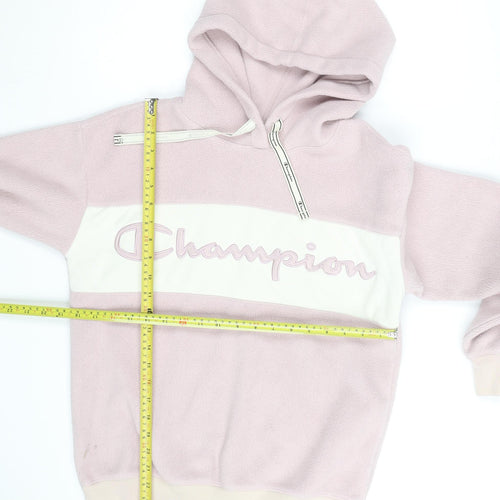 Champion Womens Pink Fleece Pullover Hoodie XS Relaxed Fit