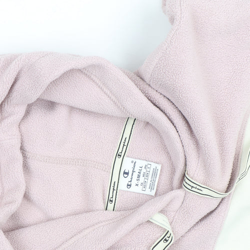 Champion Womens Pink Fleece Pullover Hoodie XS Relaxed Fit