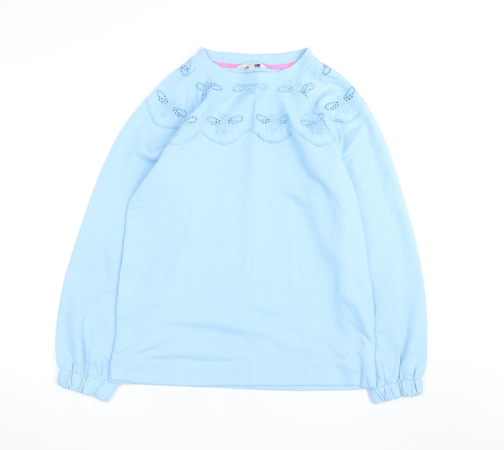 Joules Women Blue Pullover Sweatshirt UK 12 Bee Embroidered Cotton