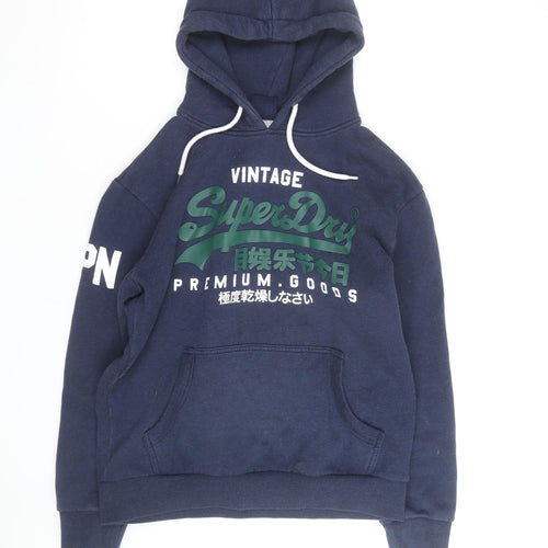Superdry Men's Blue Vintage Logo Pullover Hoodie Size M
