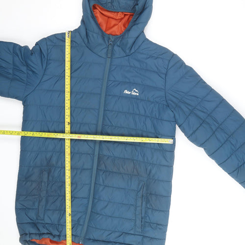 Peter Storm Men’s Blue Hooded Puffer Jacket Size S Insulated Outdoor