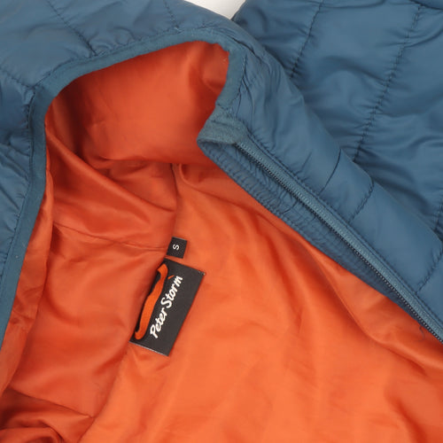 Peter Storm Men’s Blue Hooded Puffer Jacket Size S Insulated Outdoor