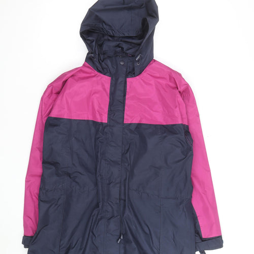 Snowdonia Womens Blue Pink Waterproof Hooded Rain Coat Jacket Size 14