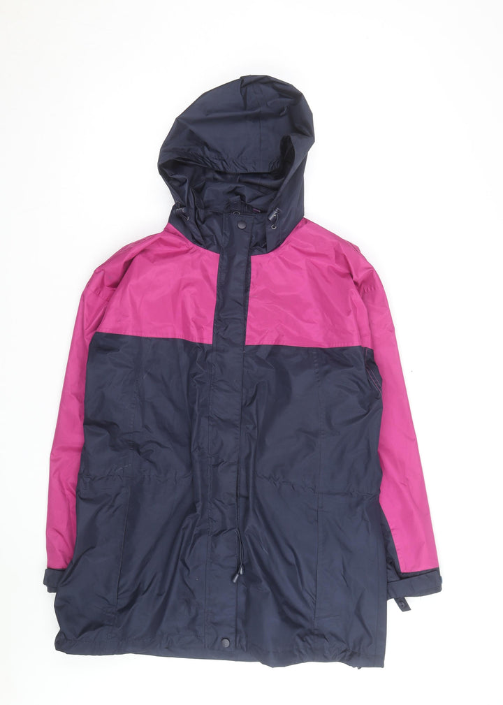Snowdonia Womens Blue Pink Waterproof Hooded Rain Coat Jacket Size 14