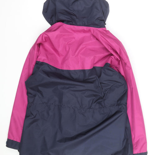 Snowdonia Womens Blue Pink Waterproof Hooded Rain Coat Jacket Size 14