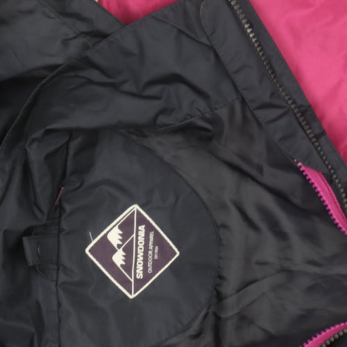 Snowdonia Womens Blue Pink Waterproof Hooded Rain Coat Jacket Size 14