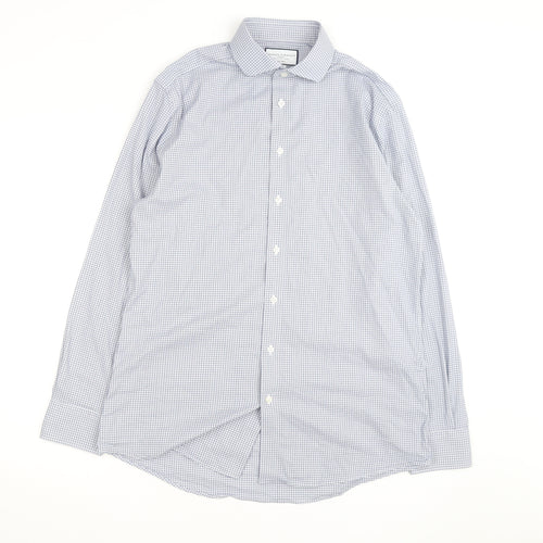 Charles Tyrwhitt Men's Blue Check Slim Fit Non-Iron Dress Shirt 16/41