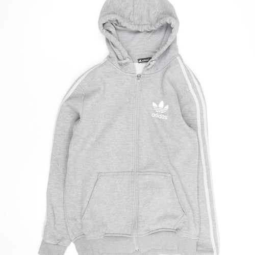 adidas Mens Grey Full Zip Hoodie Small Sportswear