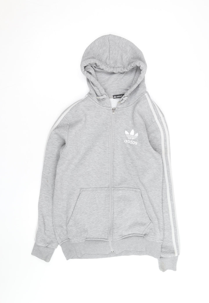 adidas Mens Grey Full Zip Hoodie Small Sportswear