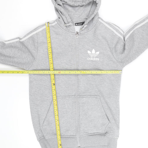adidas Mens Grey Full Zip Hoodie Small Sportswear