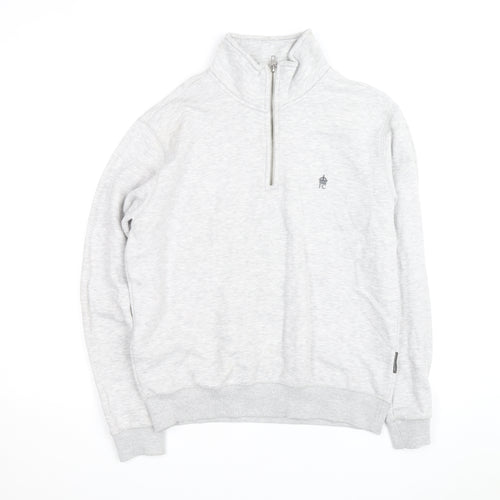 French Connection Men's Grey 1/2 Zip Sweatshirt Size M