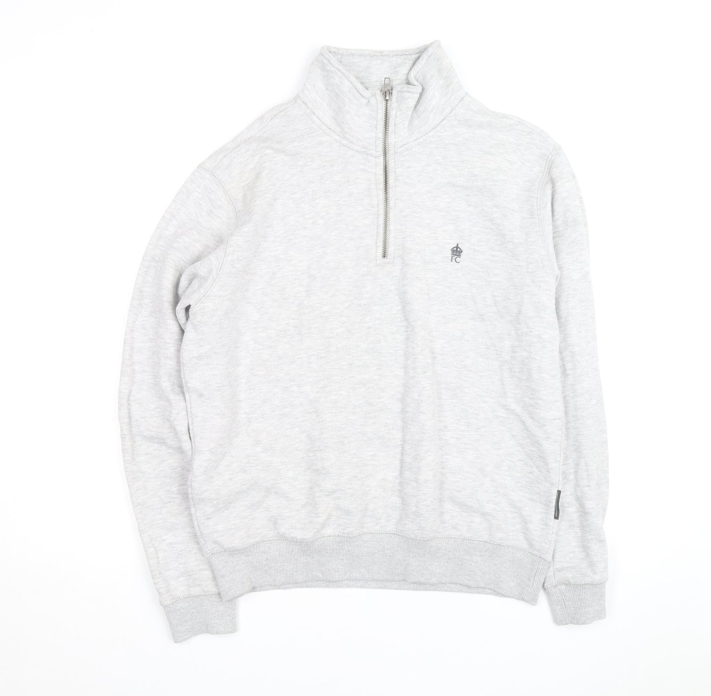 French Connection Men's Grey 1/2 Zip Sweatshirt Size M