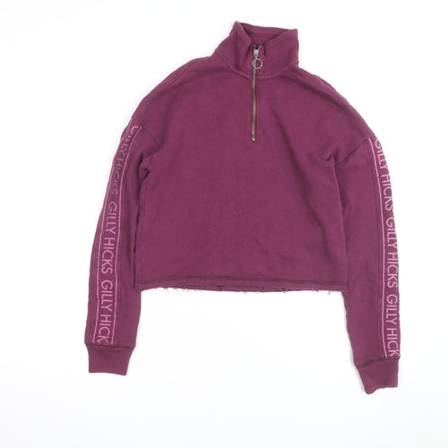 Gilly Hicks by Hollister Womens Purple 1/4 Zip Sweatshirt XS