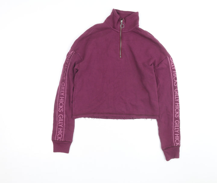 Gilly Hicks by Hollister Womens Purple 1/4 Zip Sweatshirt XS