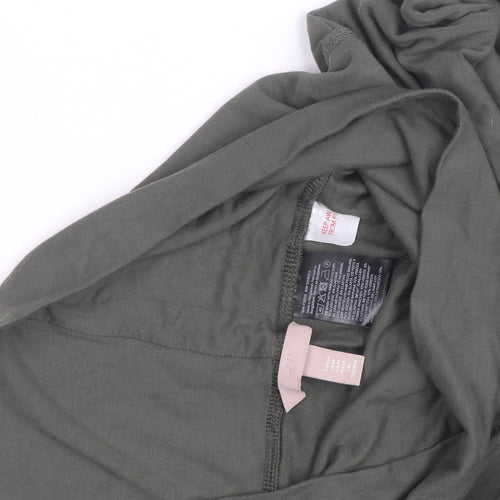 H&M Women Green Yoga Flared Trousers M Regular Fit Cotton Stretch
