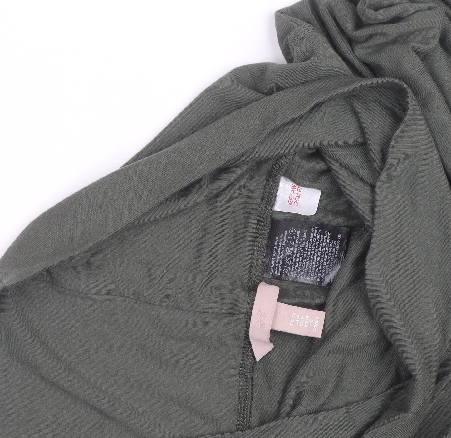 H&M Women Green Yoga Flared Trousers M Regular Fit Cotton Stretch