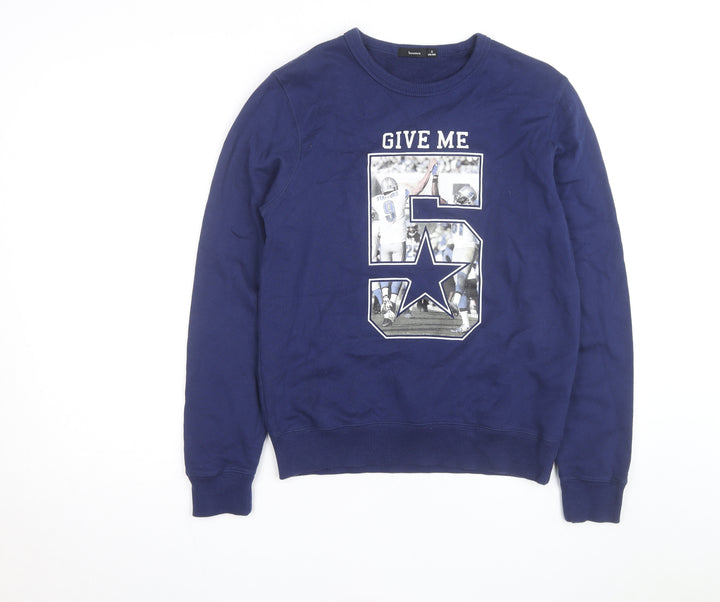 Bossini Men's Blue Graphic Print Pullover Sweatshirt XS