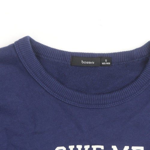 Bossini Men's Blue Graphic Print Pullover Sweatshirt XS