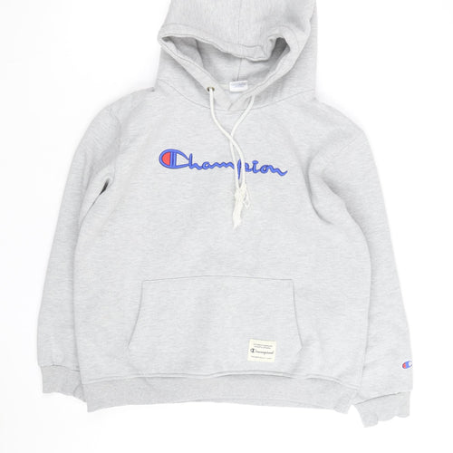 Champion Men's Grey XL Pullover Hoodie Embroidered Logo